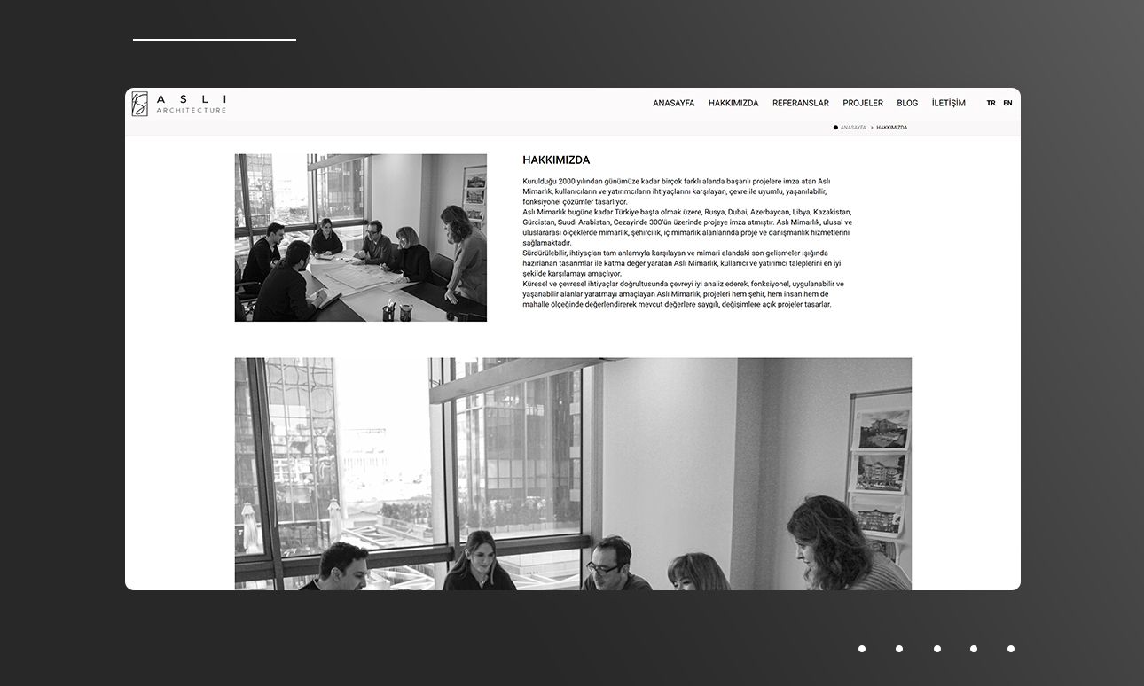 Aslı Mimarlık Kurumsal Web Sitesi