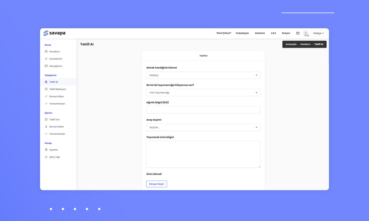 Savapa — Akıllı Lojistik & Tedarik Platformu