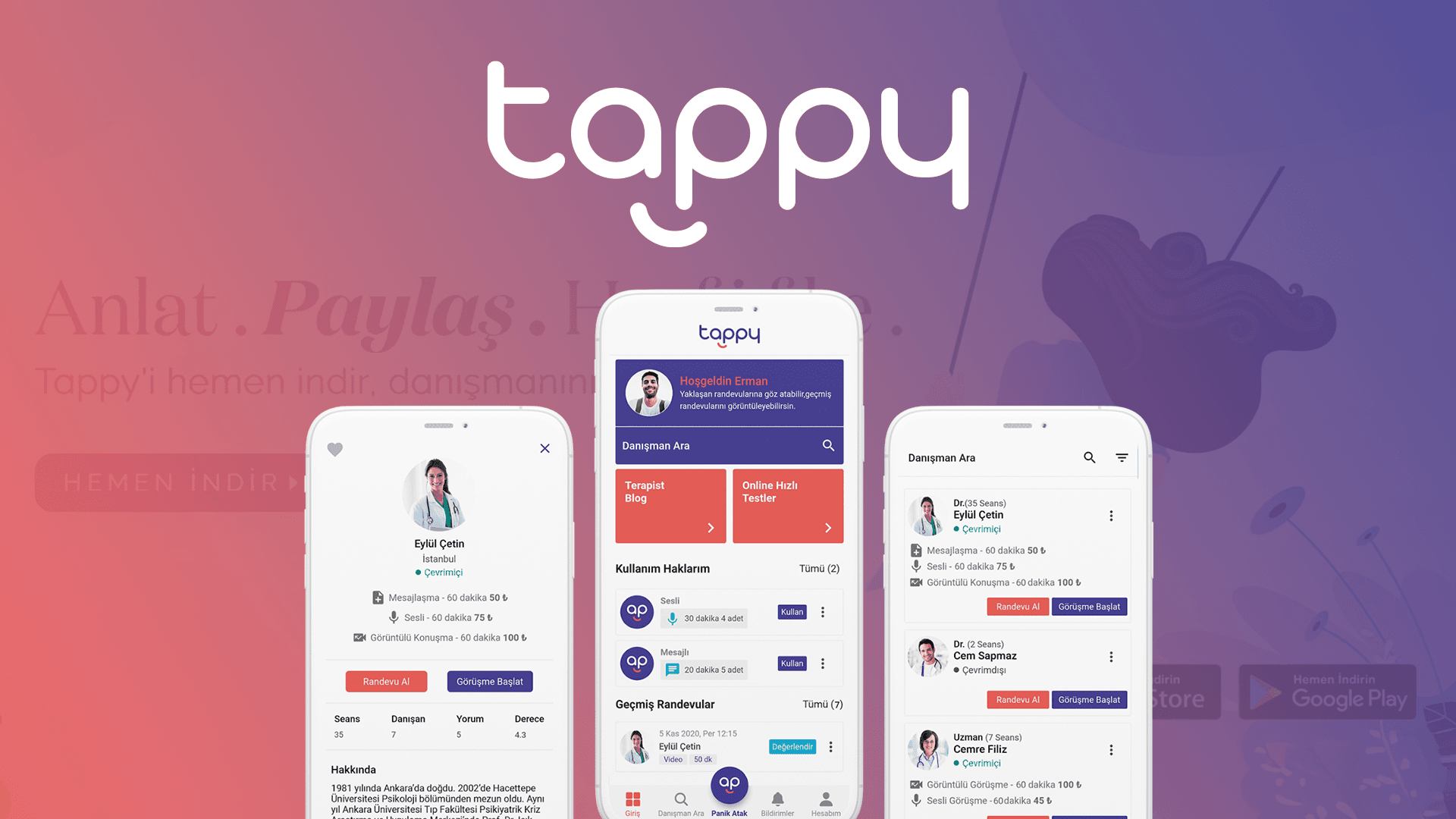 Tappy — Online Terapi & Psikolojik Destek Platformu